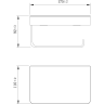 Бумагодержатель LEMARKGLASS LINE с полкой, чёрный/чёрное стекло 9722030